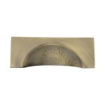 M Marcus Heritage Brass Drawer Cup Pull Hampshire Hammered Design 57mm