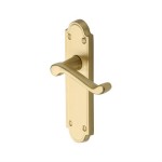 M Marcus Heritage Brass Meridian Design Door Handle on Plate Satin Brass