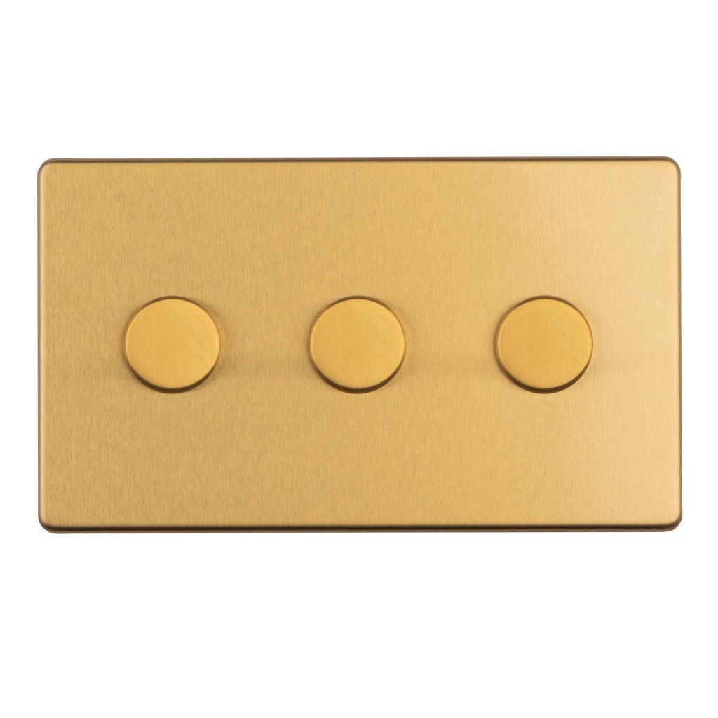 Carlisle Brass Eurolite Concealed 3 Gang 2 Way Push On/Off LED Dimmer