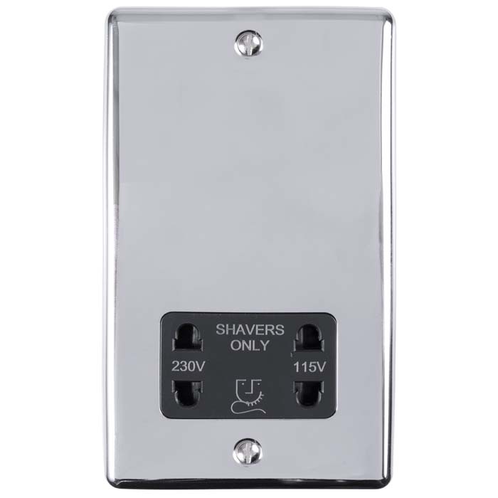 Carlisle Brass Eurolite Enhance Decorative  Shaver Socket Dual Output Voltage 230/115V