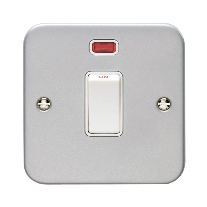 Carlisle Brass Eurolite Utility Metal Clad 20 Amp Double Pole Switch with Neon Indicator