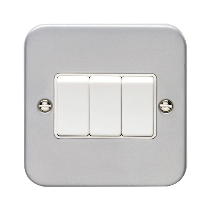 Carlisle Brass Eurolite Utility Metal Clad 3 Gang 2 Way Rocker Switch