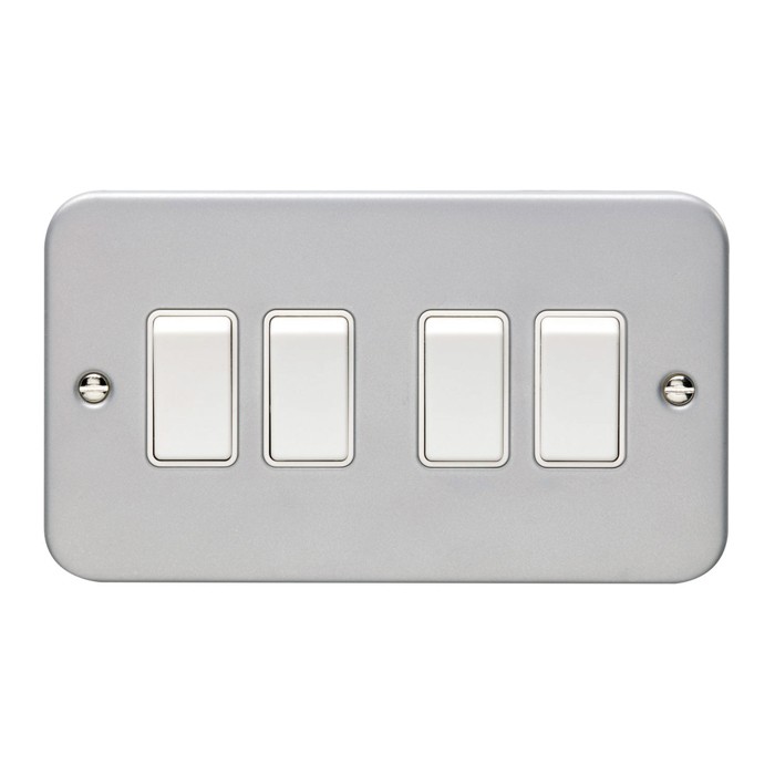 Carlisle Brass Eurolite Utility Metal Clad 4 Gang 2 Way Rocker Switch