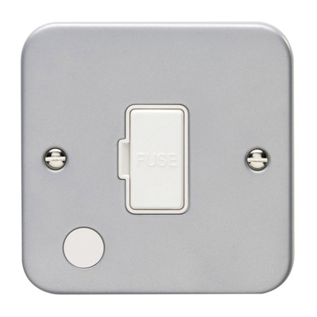 Carlisle Brass Eurolite Utility Metal Clad 13 Amp Unswitched Fuse Spur with Flex Outlet