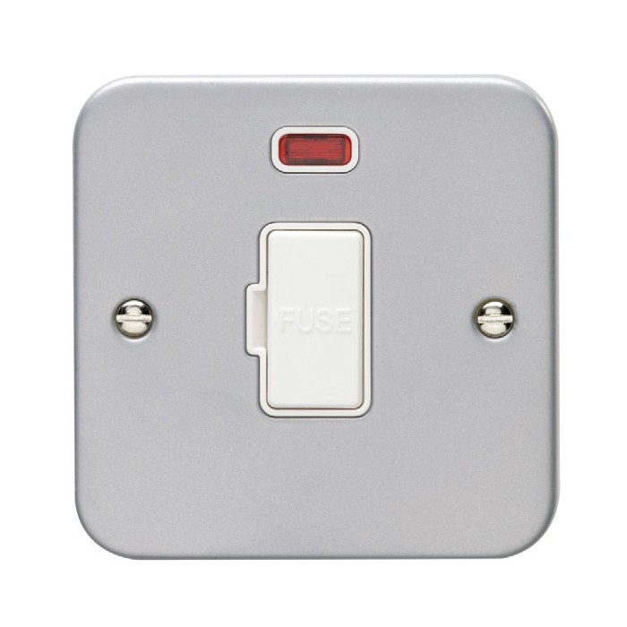 Carlisle Brass Eurolite Utility Metal Clad 13 Amp Unswitched Fuse Spur with Neon Indicator