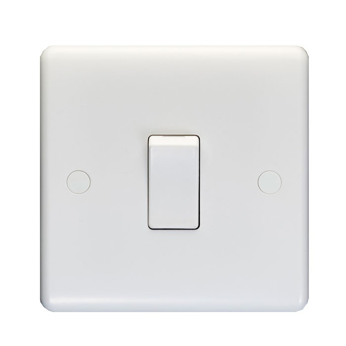 Carlisle Brass Eurolite Enhance White Plastic 1 Gang 1 Way Rocker Switch