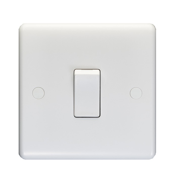 Carlisle Brass Eurolite Enhance White Plastic 1 Gang Intermediate Rocker Switch