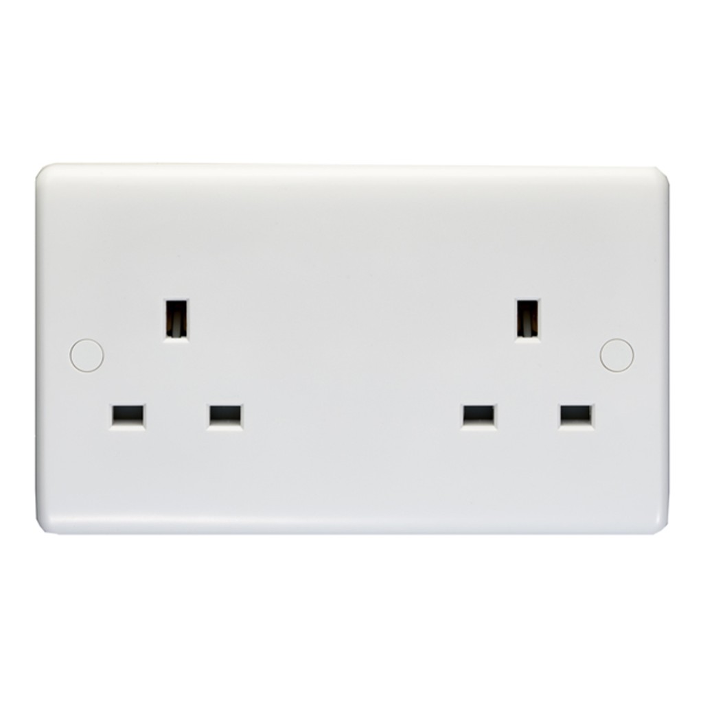 Carlisle Brass Eurolite Enhance White Plastic Double Unswitched Socket