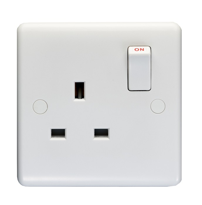 Carlisle Brass Eurolite Enhance White Plastic Switched Single Pole Socket