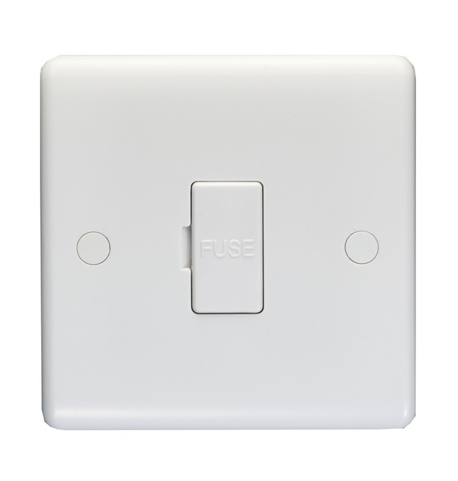 Carlisle Brass Eurolite Enhance White Plastic Unswitched Fused Spur Unit