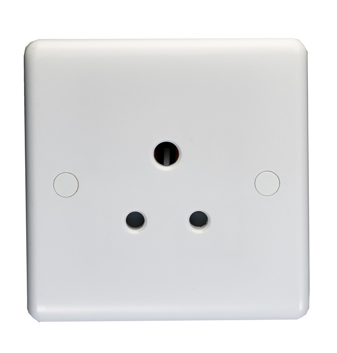 Carlisle Brass Eurolite Enhance White Plastic 5 Amp 3 Round Pin Unswitched Socket