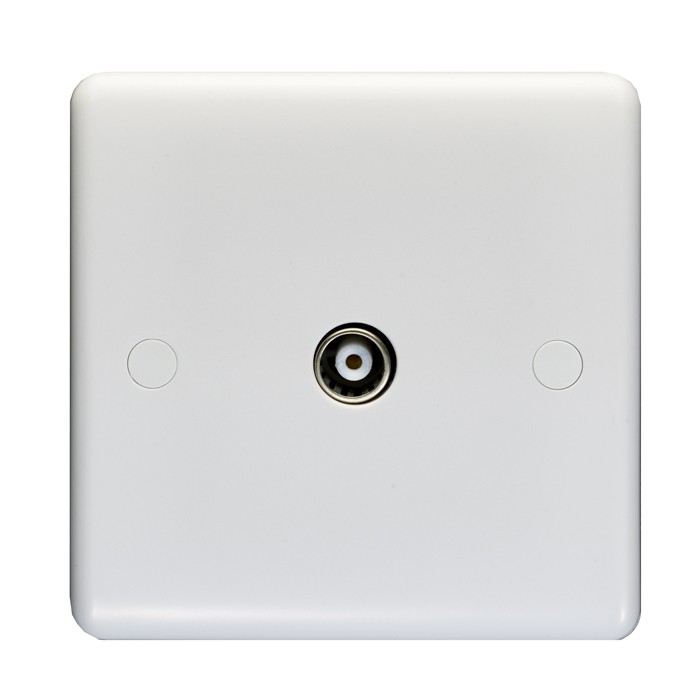 Carlisle Brass Eurolite Enhance White Plastic 1 Gang Non-Isolated TV Coaxial Socket