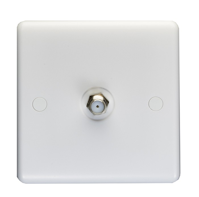 Carlisle Brass Eurolite Enhance White Plastic 1 Gang Non-Isolated Satellite TV Socket