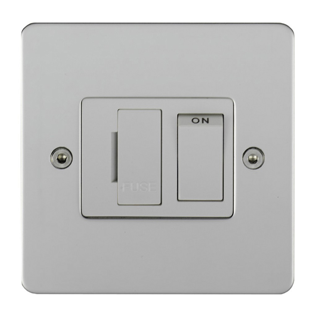 Carlisle Brass Eurolite Stainless Steel Range Round Edge 13 Amp Double Pole Switched Fused Spur Unit