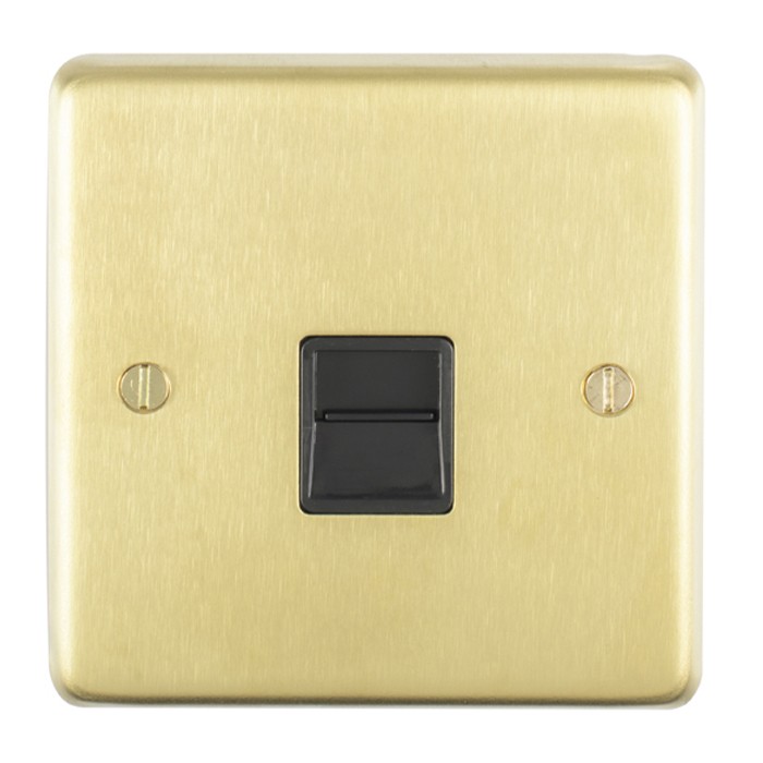 Carlisle Brass Eurolite Stainless Steel Range Round Edge 1 Gang Secondary Telephone Line Socket