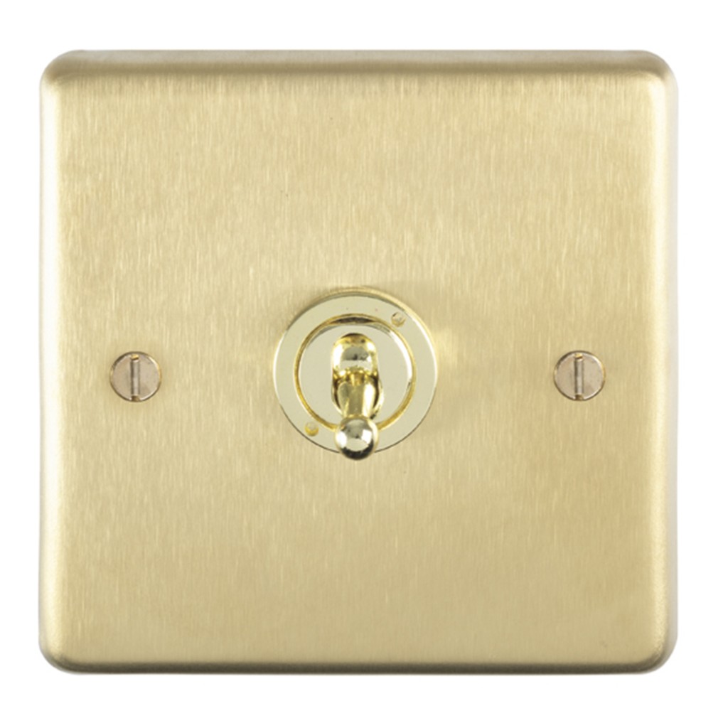 Carlisle Brass Eurolite Stainless Steel Range Round Edge 1 Gang 2 Way Toggle Switch