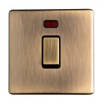 Carlisle Brass Eurolite Concealed 1 Gang 20 Amp Double Pole Switch with Neon Indicator