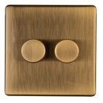 Carlisle Brass Eurolite Concealed 2 Gang 2 Way Push On/Off LED Dimmer