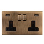 Carlisle Brass Eurolite Concealed 13 Amp Double USB-A Socket