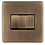 Carlisle Brass Eurolite Concealed 3 Gang 2 Way Rocker Switch