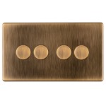 Carlisle Brass Eurolite Concealed 4 Gang 2 Way Push On/Off LED Dimmer