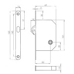 Alexander & Wilks Radius Sliding Door Lock Set