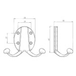 Alexander & Wilks Traditional Double Robe Hook