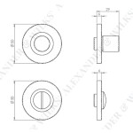 Alexander & Wilks Hammered Thumbturn and Release