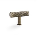 Alexander & Wilks Crispin Knurled T-bar Cupboard Knob 55mm length