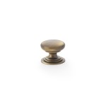 Alexander & Wilks Waltz Round Cupboard Knob on Stepped Rose 25mm ⌀