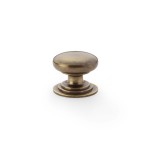 Alexander & Wilks Waltz Round Cupboard Knob on Stepped Rose 32mm ⌀