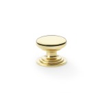 Alexander & Wilks Waltz Round Cupboard Knob on Stepped Rose 32mm ⌀