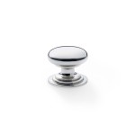 Alexander & Wilks Waltz Round Cupboard Knob on Stepped Rose 32mm ⌀