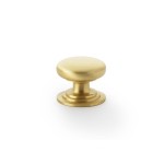 Alexander & Wilks Waltz Round Cupboard Knob on Stepped Rose 32mm ⌀