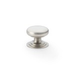 Alexander & Wilks Waltz Round Cupboard Knob on Stepped Rose 32mm ⌀