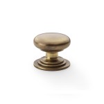 Alexander & Wilks Waltz Round Cupboard Knob on Stepped Rose 38mm ⌀