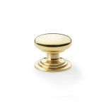 Alexander & Wilks Waltz Round Cupboard Knob on Stepped Rose 38mm ⌀