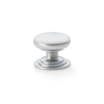 Alexander & Wilks Waltz Round Cupboard Knob on Stepped Rose 38mm ⌀