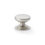 Alexander & Wilks Waltz Round Cupboard Knob on Stepped Rose 38mm ⌀