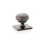 Alexander & Wilks Quantock Cupboard Knob on Square Backplate 34mm ⌀