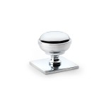 Alexander & Wilks Quantock Cupboard Knob on Square Backplate 34mm ⌀