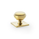 Alexander & Wilks Quantock Cupboard Knob on Square Backplate 34mm ⌀