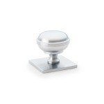 Alexander & Wilks Quantock Cupboard Knob on Square Backplate 34mm ⌀