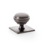 Alexander & Wilks Quantock Cupboard Knob on Square Backplate 38mm ⌀