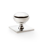 Alexander & Wilks Quantock Cupboard Knob on Square Backplate 38mm ⌀