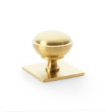 Alexander & Wilks Quantock Cupboard Knob on Square Backplate 38mm ⌀