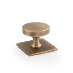 Alexander & Wilks Bullion Cupboard Knob on Square Backplate 38mm ⌀