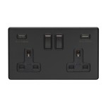 Carlisle Brass Eurolite Concealed 13 Amp Double USB-A Socket