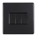 Carlisle Brass Eurolite Concealed 3 Gang 2 Way Rocker Switch