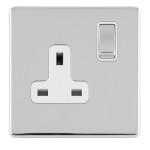 Carlisle Brass Eurolite Concealed Single 13 Amp Double Pole Switched Socket 